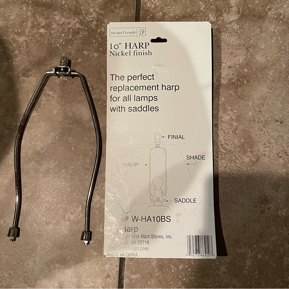 two 10” harp nickel finish lamp replacement harp - Picture 2 of 2